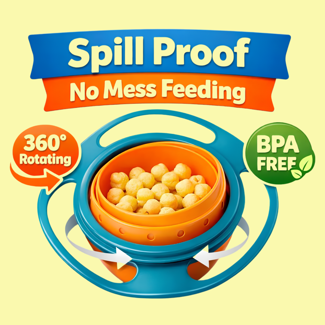 360° Rotating Spill Proof Gyro Bowl for Toddlers