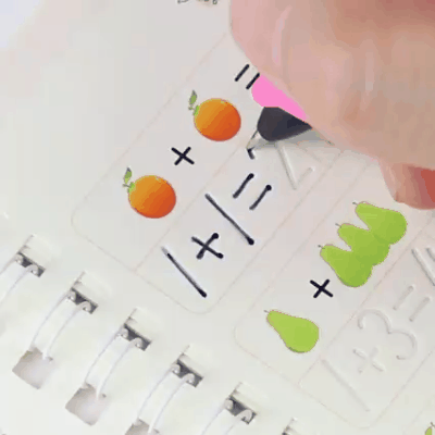 Magic Practice Copybook, (4 BOOK + 10 REFILL+ 1 Pen +1 Grip) Number Tracing Book for Preschoolers with Pen, Magic Calligraphy Copybook Set